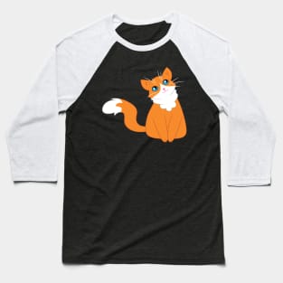 Orange and white fluffy cat Baseball T-Shirt